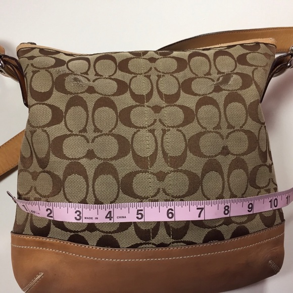 Coach Signature Tan Crossbody Purse - Picture 4 of 5